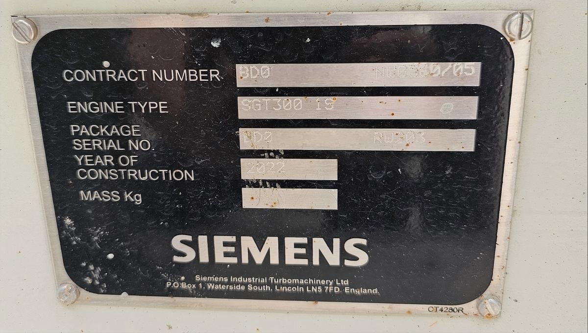 Siemens SGT 300 DLE,  12,2MW